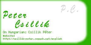 peter csillik business card